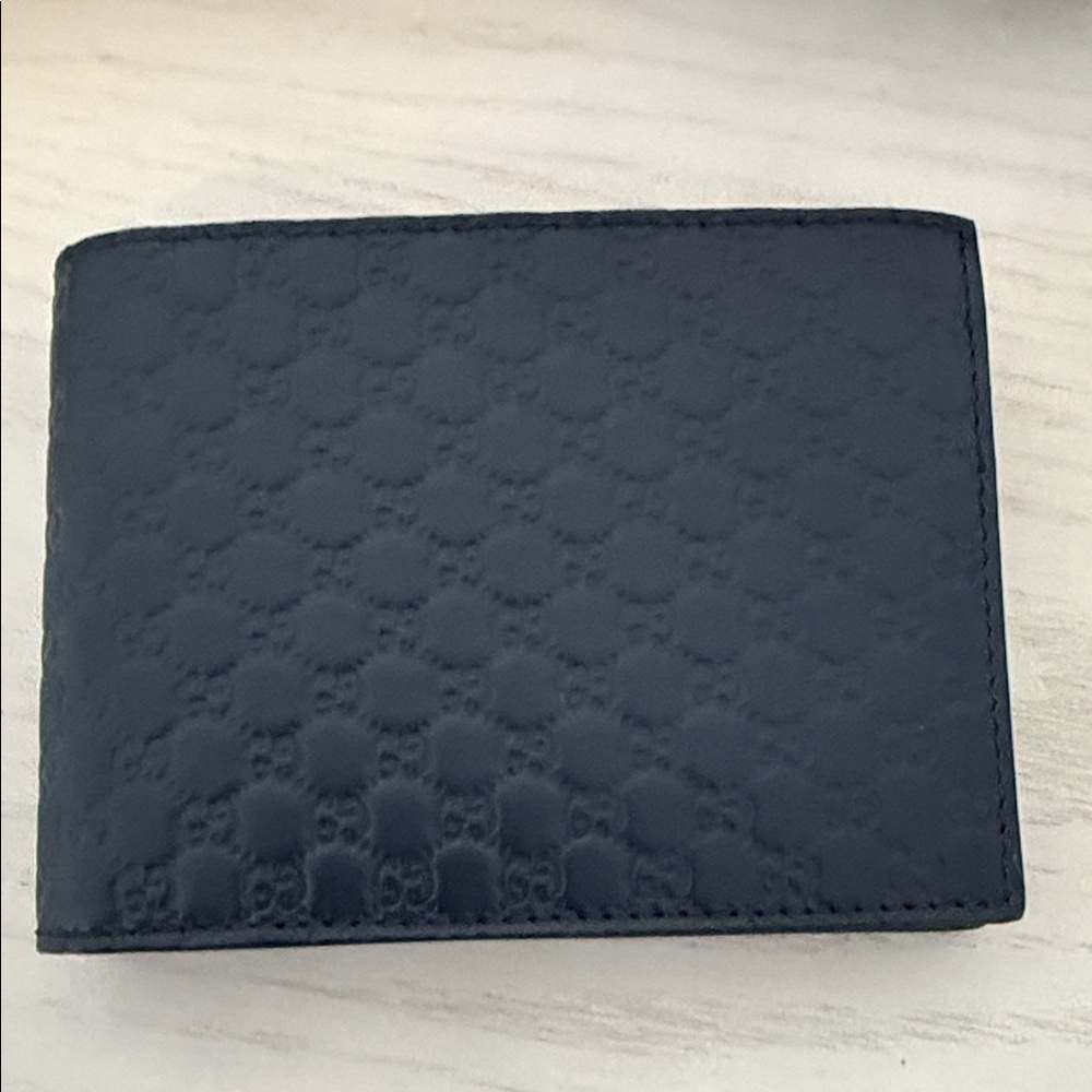 Gucci Embossed Black Leather Card Holder